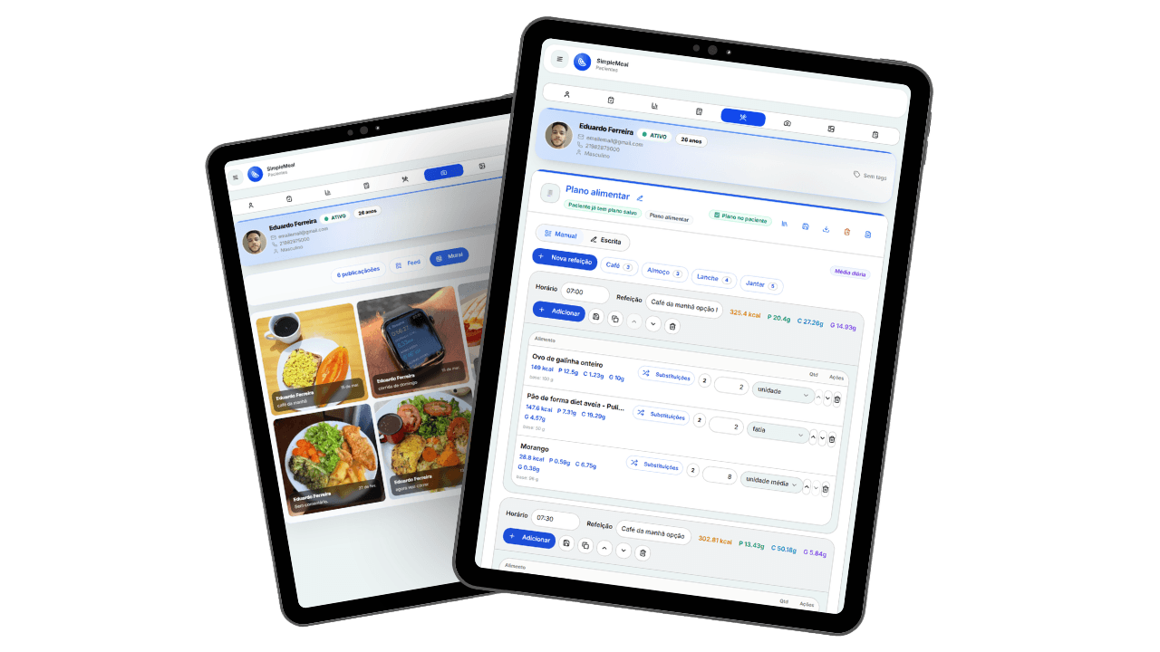 Nutricionista usando tablet