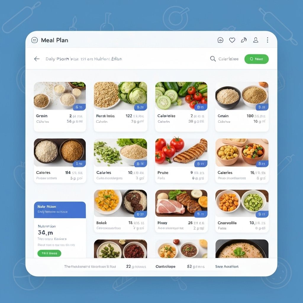 Interface de planejamento de refeições